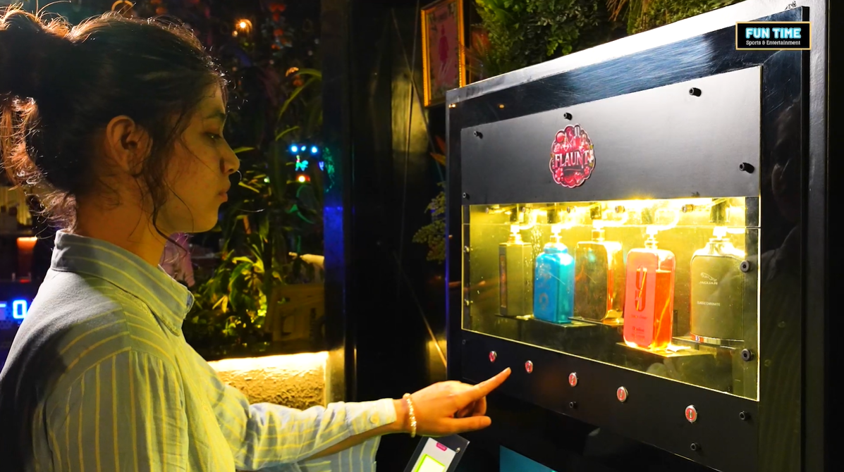 Wall-mounted Flaunt perfume vending machine