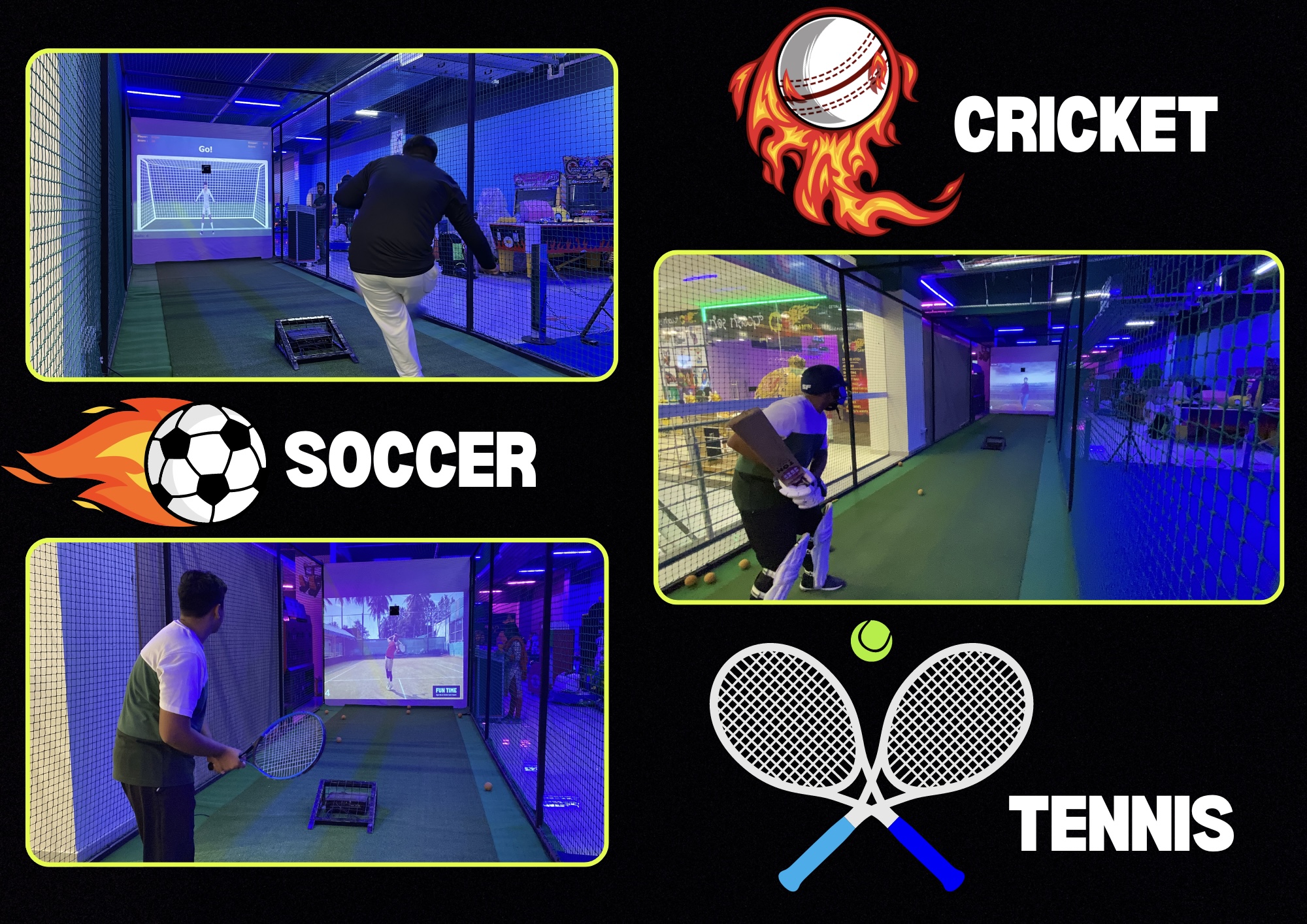 collage of different arcade game machines manufactured by Funtime