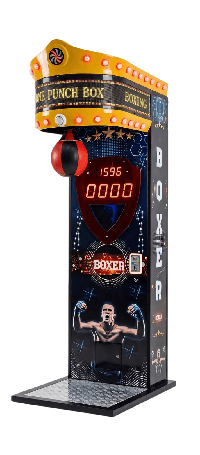 boxing machine internal structure, reinforced steel frame, impact sensors, technical engineering view, professional lighting
