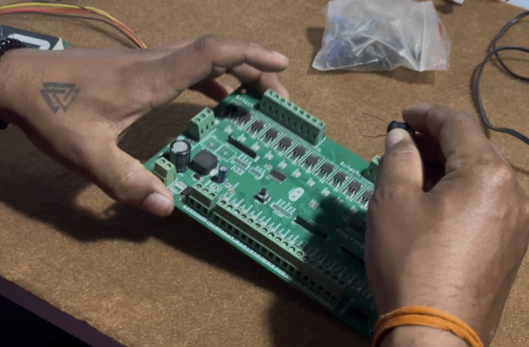 electronics testing station, quality control, circuit boards, testing equipment