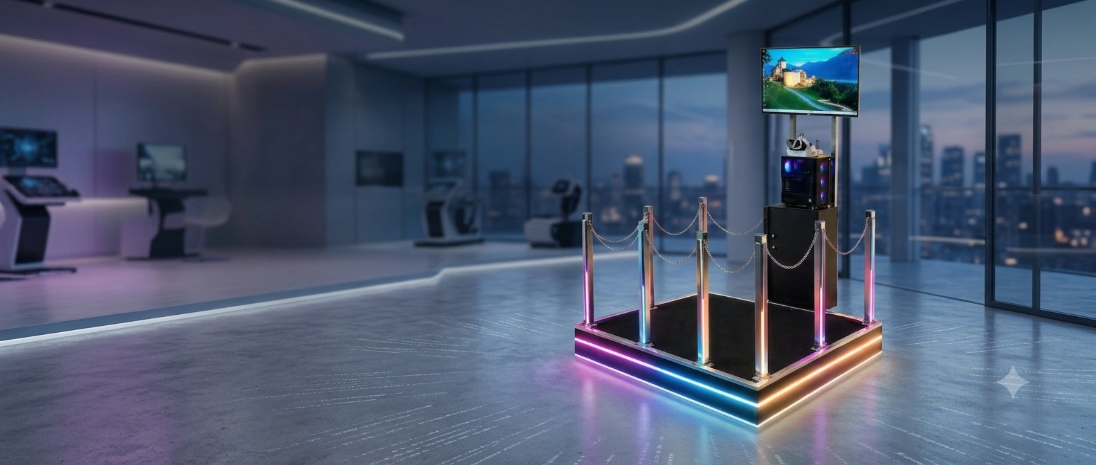 Discover the VR Multi Play Station, featuring engaging gameplay, stunning visuals, and dynamic environments that attract players.